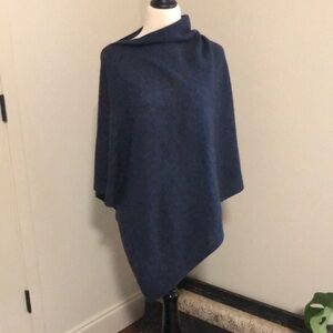 Cashmere , wool blend poncho in blue